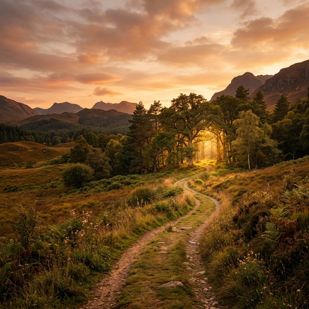Un camino luminoso en el bosque simbolizando el retorno y la sanación sistemica