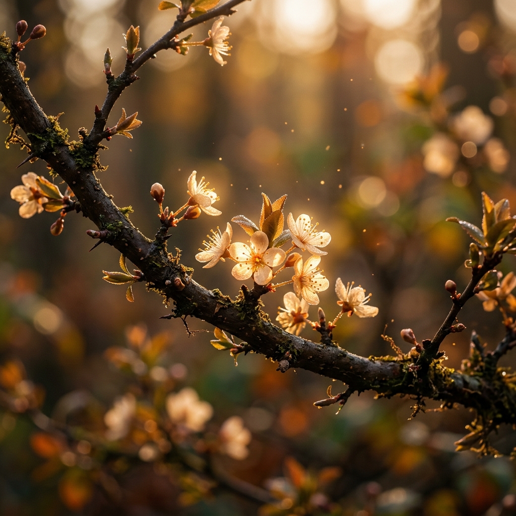 Rama florecida simbolizando crecimiento y sanación